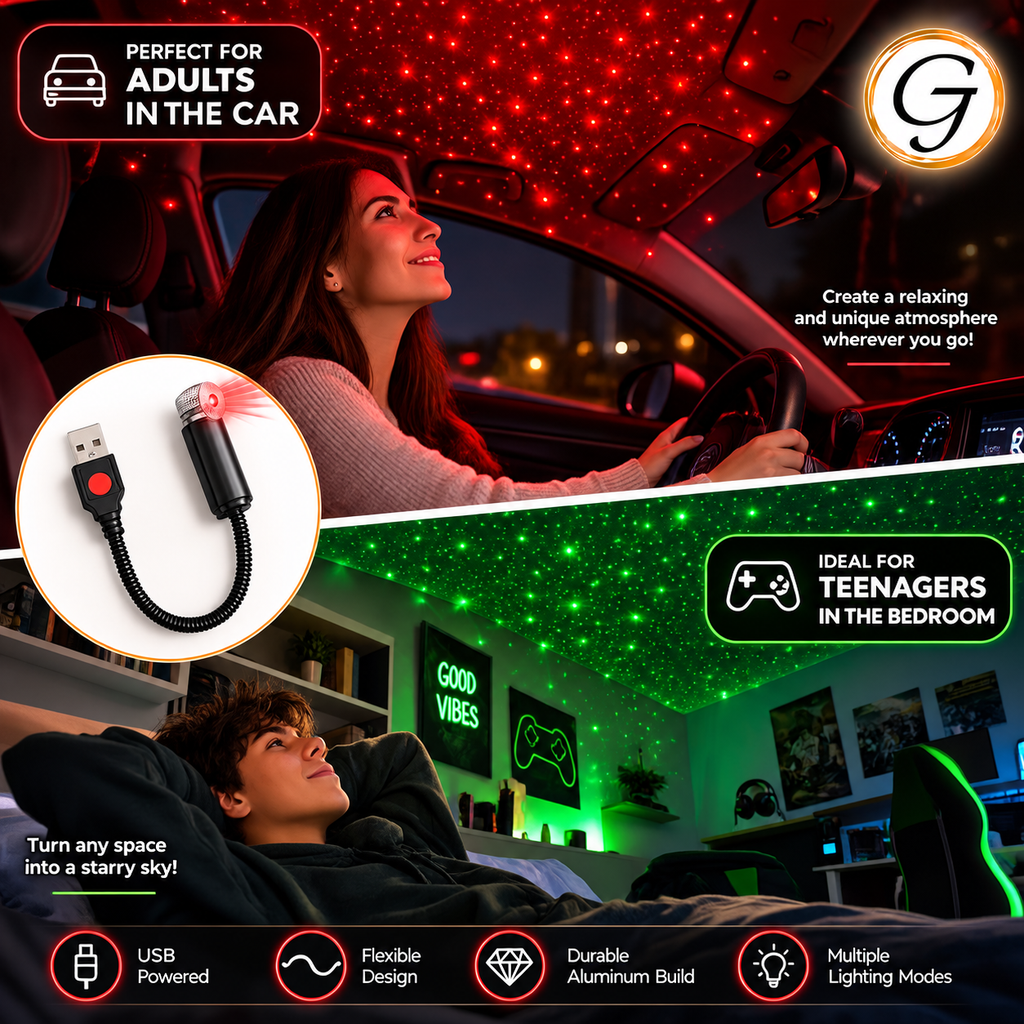 Interior Car and Room Roof Star Laser Light with LED Starry Galaxy Projection