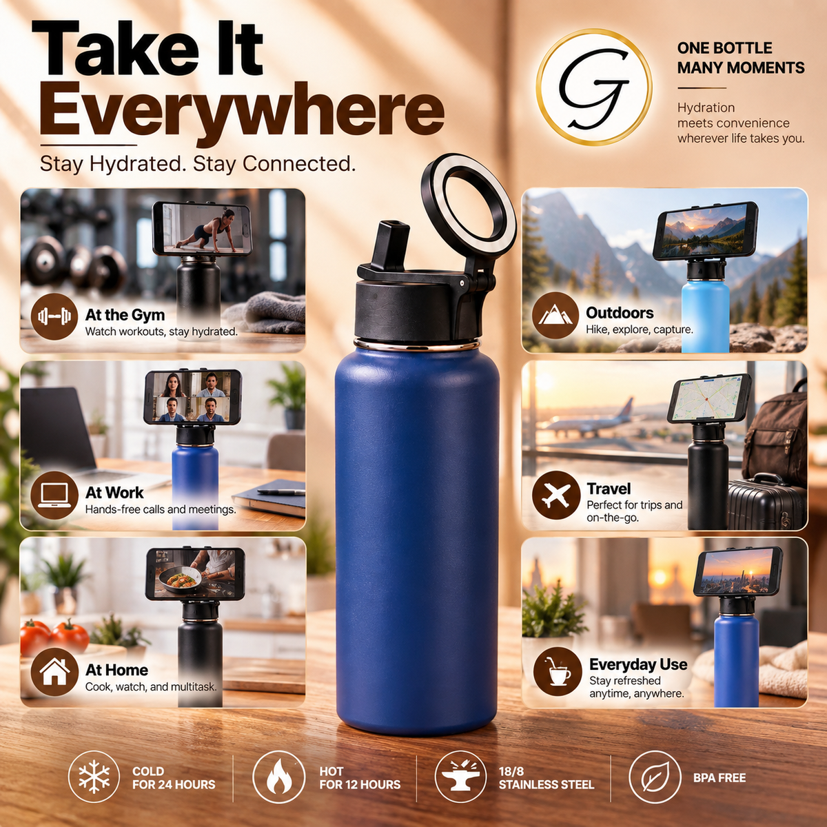 Phone Magnetic Holder Bottle