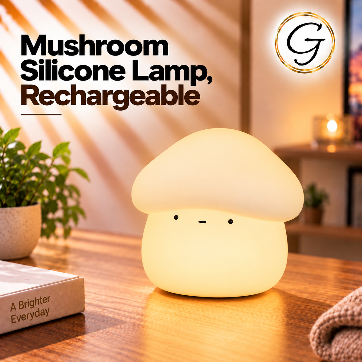 Mushroom Silicone Lamp - Rechargeable