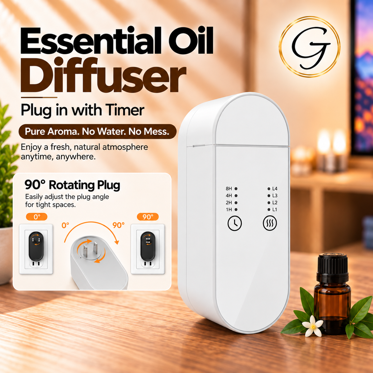 Essential Oil Diffuser Plug in with Timer
