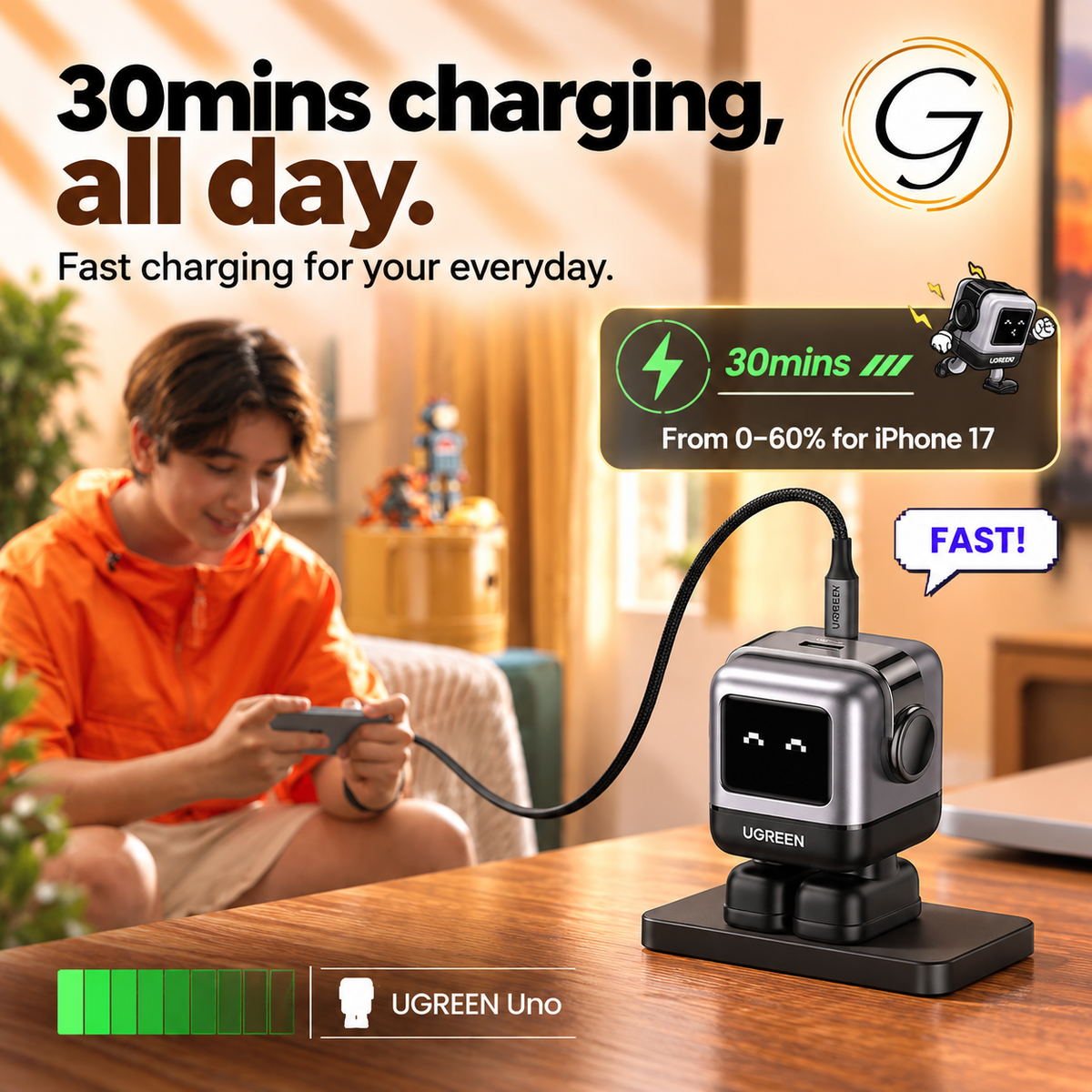 UGREEN Uno 30W - 1 Port
USB C Charger Adapter