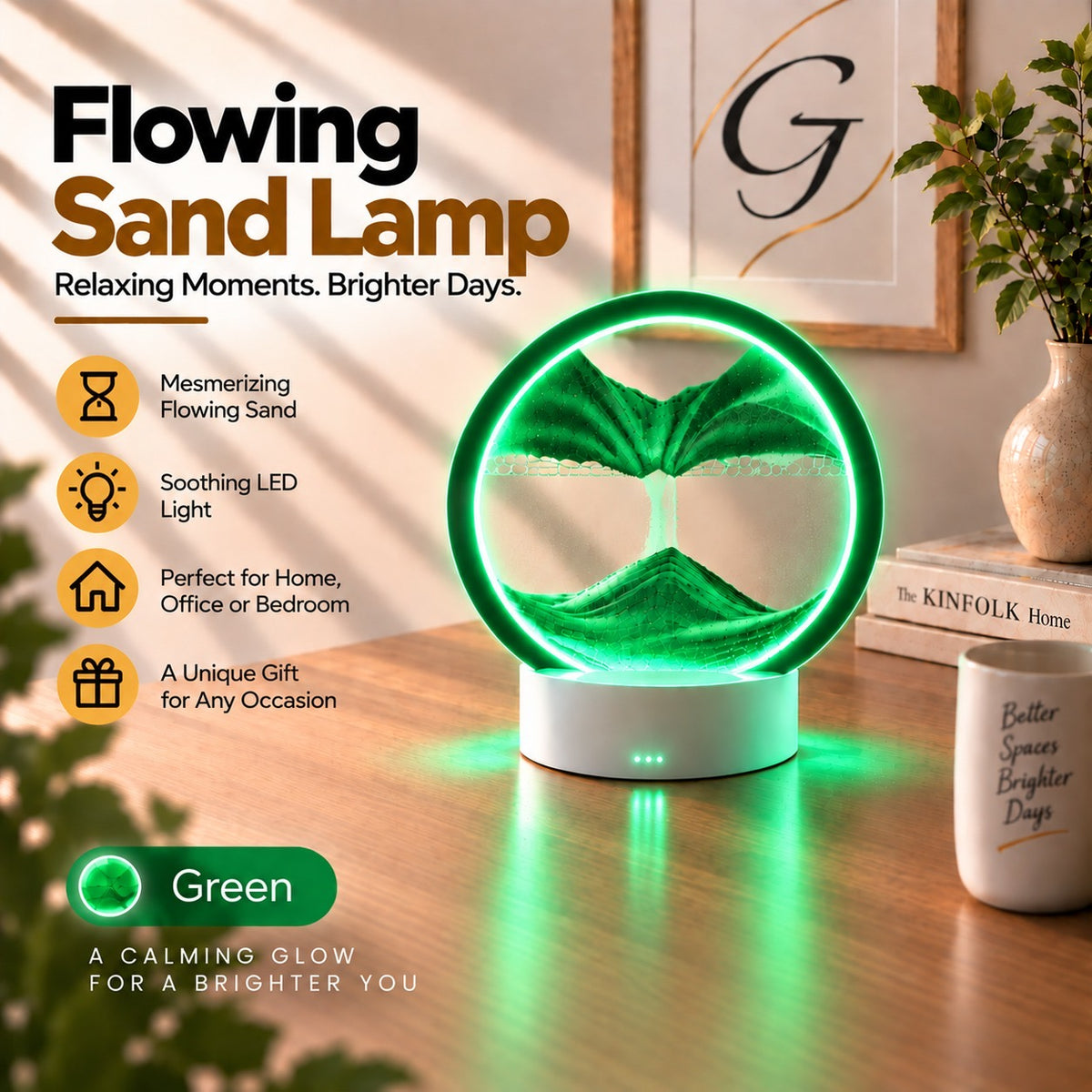 Flowing Sand Hourglass Lamp