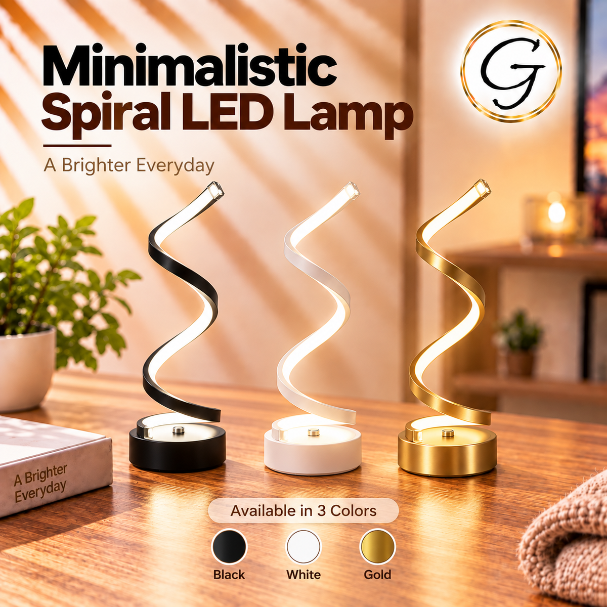 Minimalist Spiral LED Lamp