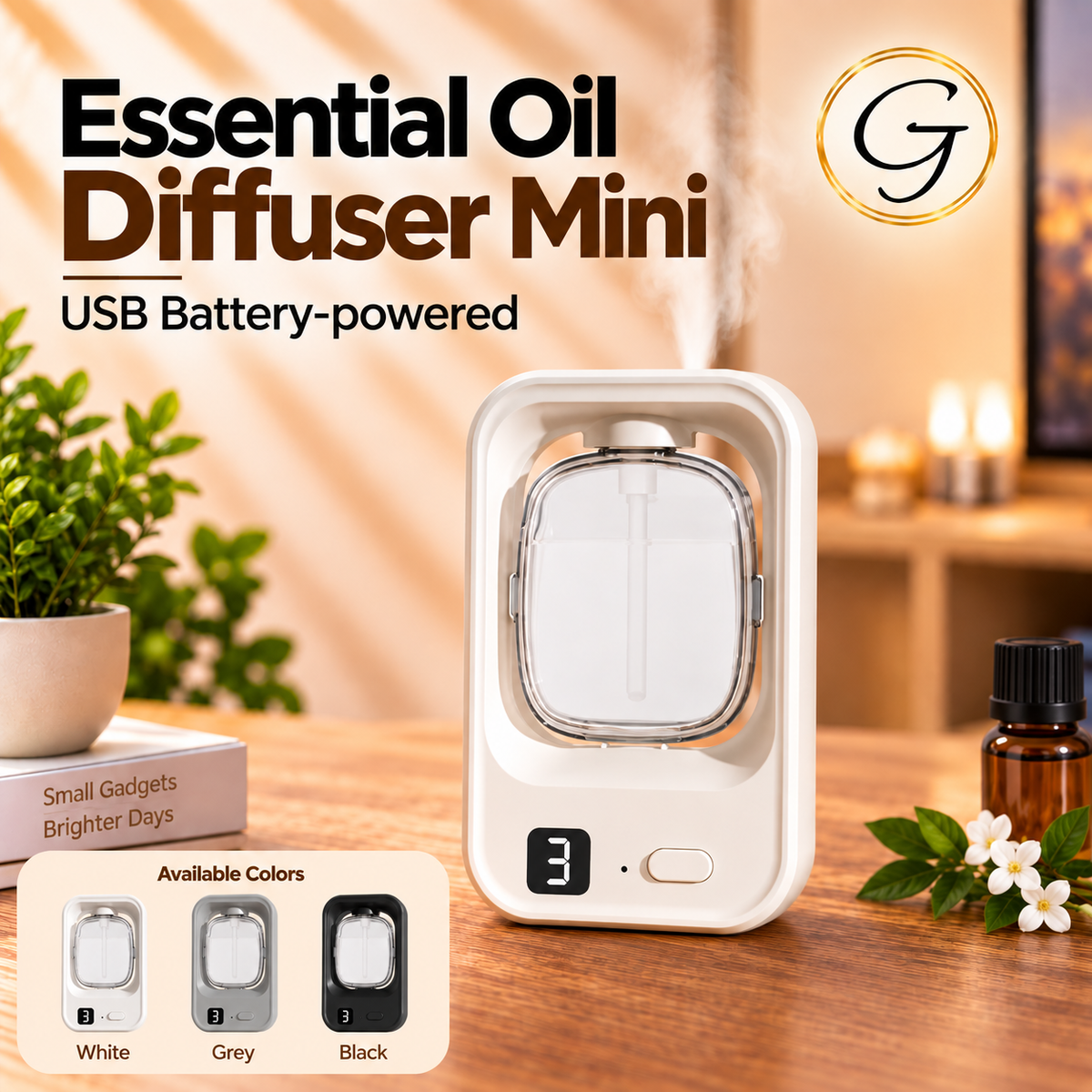 Essential Oil Diffuser Mini USB Battery-powered