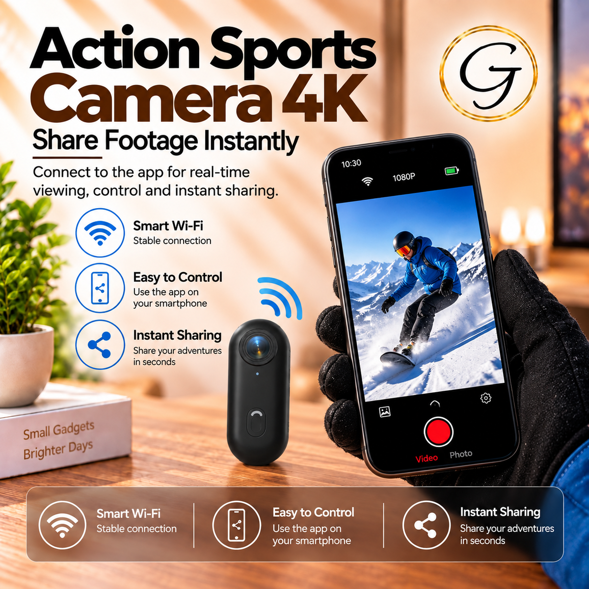 Action Sports Camera 4K Wifi