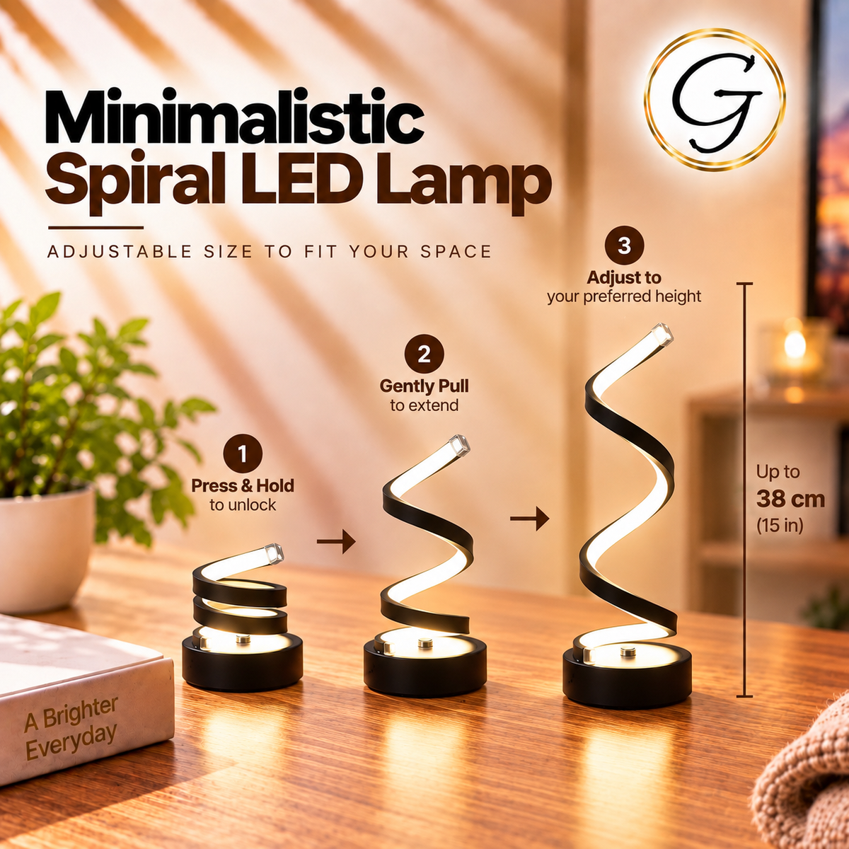 Minimalist Spiral LED Lamp