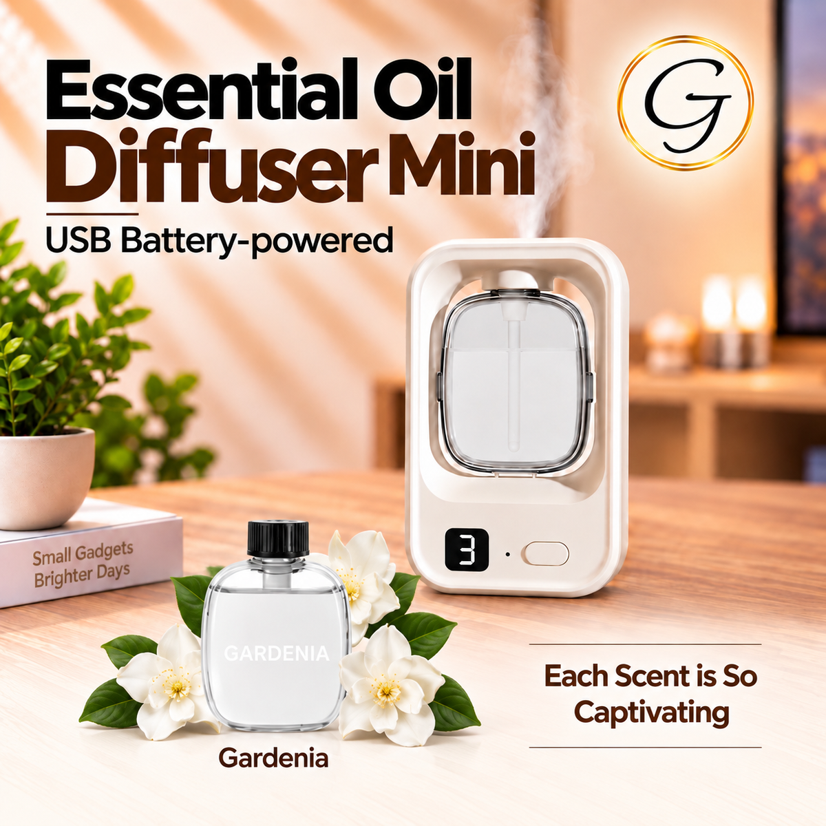 Essential Oil Diffuser Mini USB Battery-powered