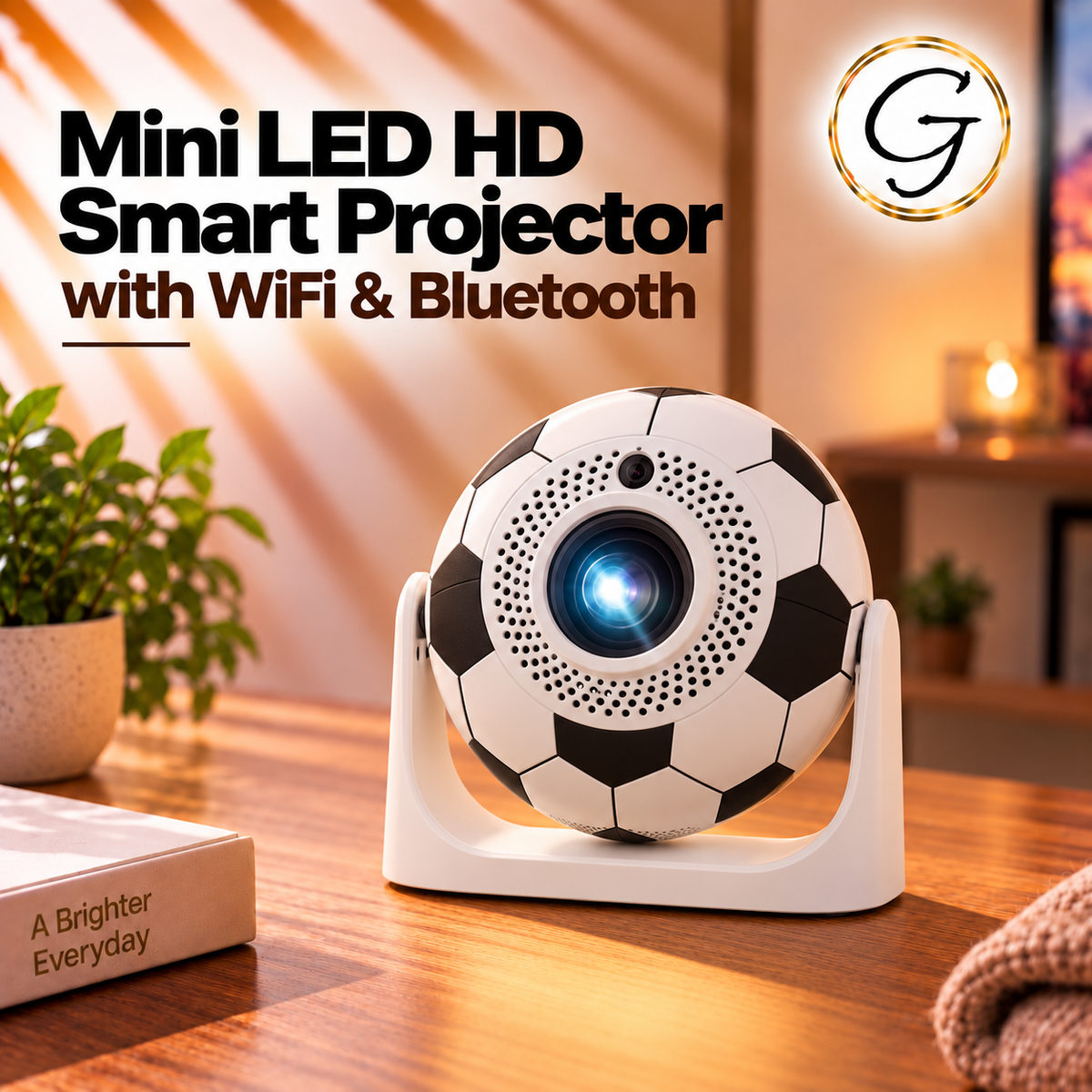 Mini LED HD Smart Projector with Wifi & Bluetooth