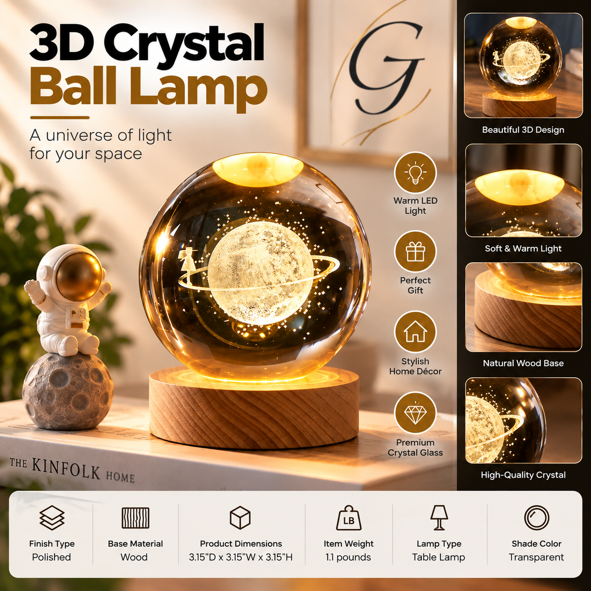 3D Crystal Ball Lamp