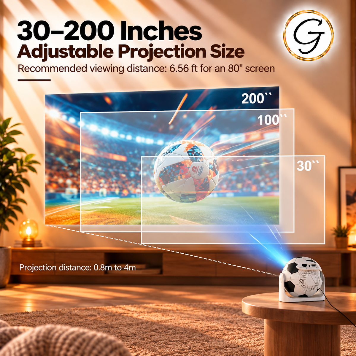 Mini LED HD Smart Projector with Wifi & Bluetooth