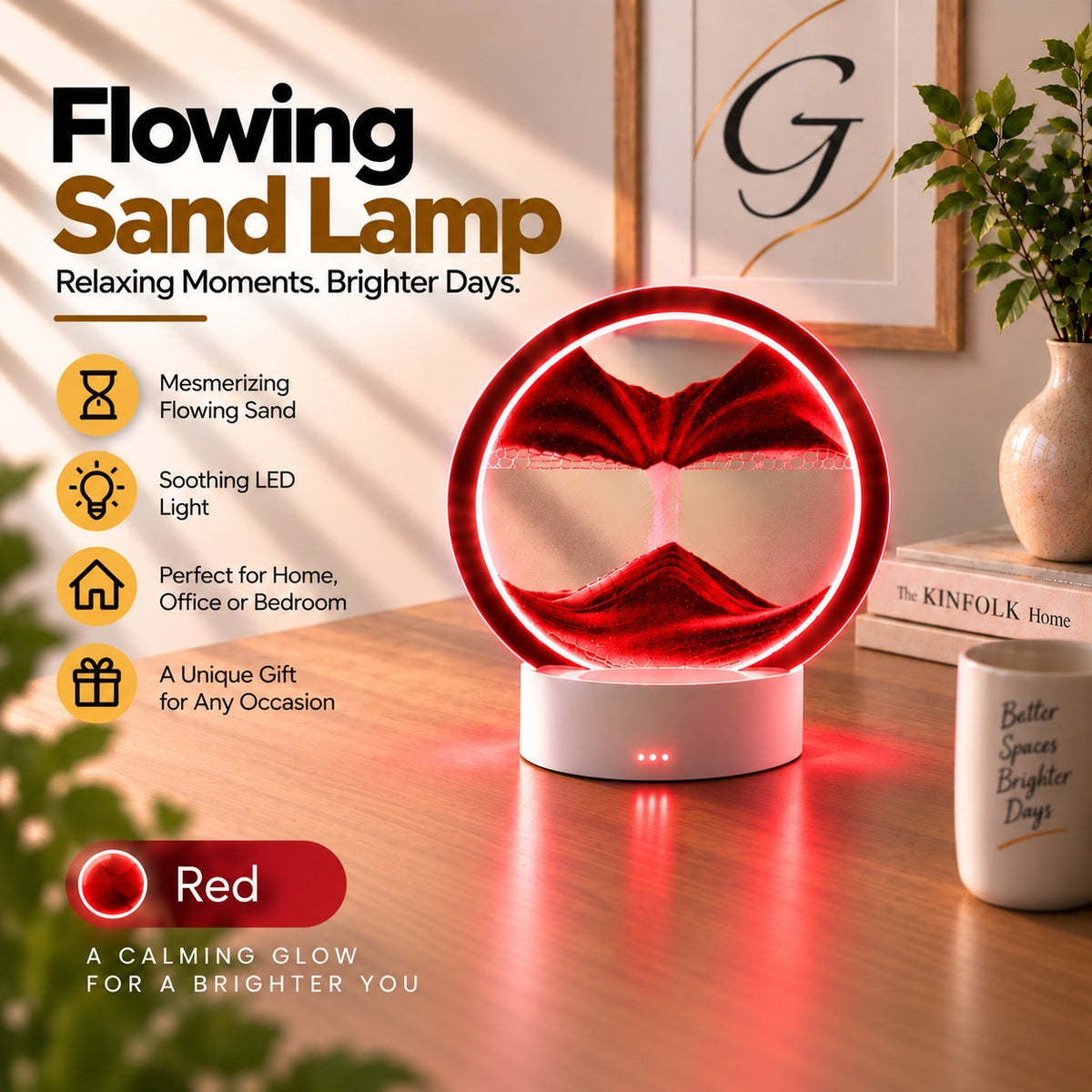 Flowing Sand Hourglass Lamp