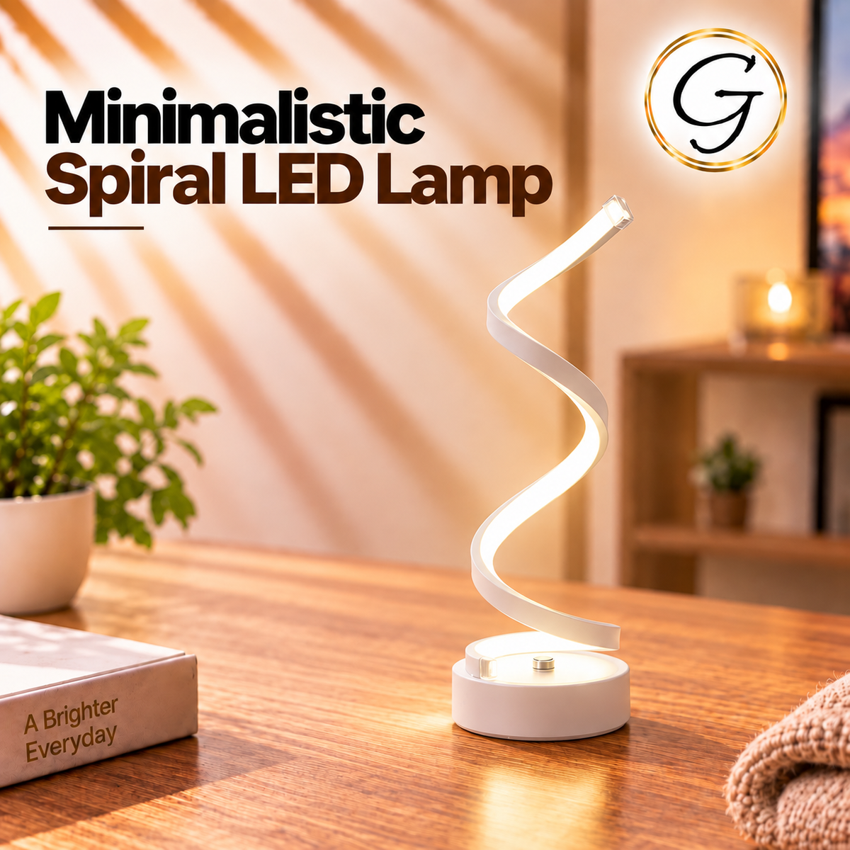 Minimalist Spiral LED Lamp