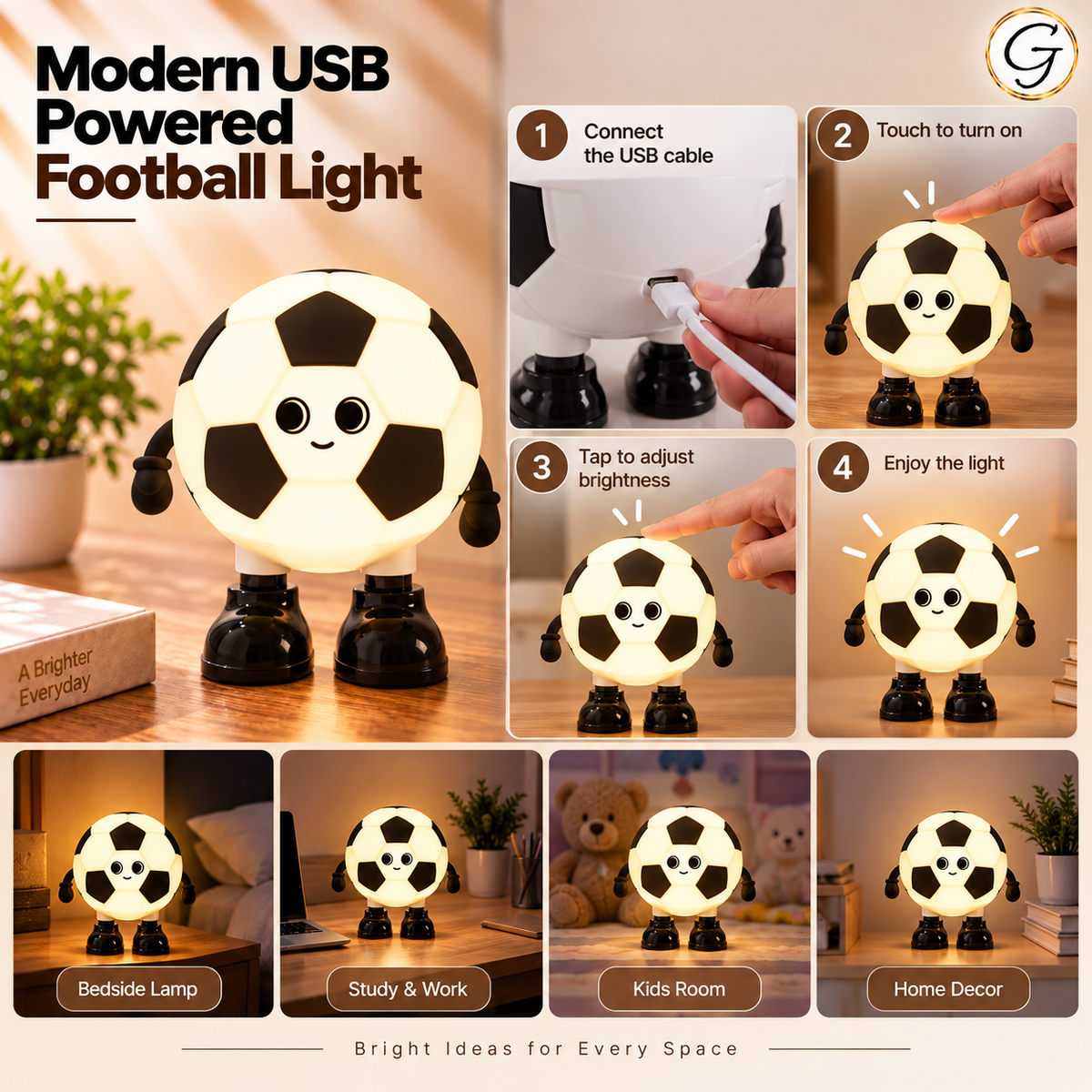 Modern USB Powered Football Light