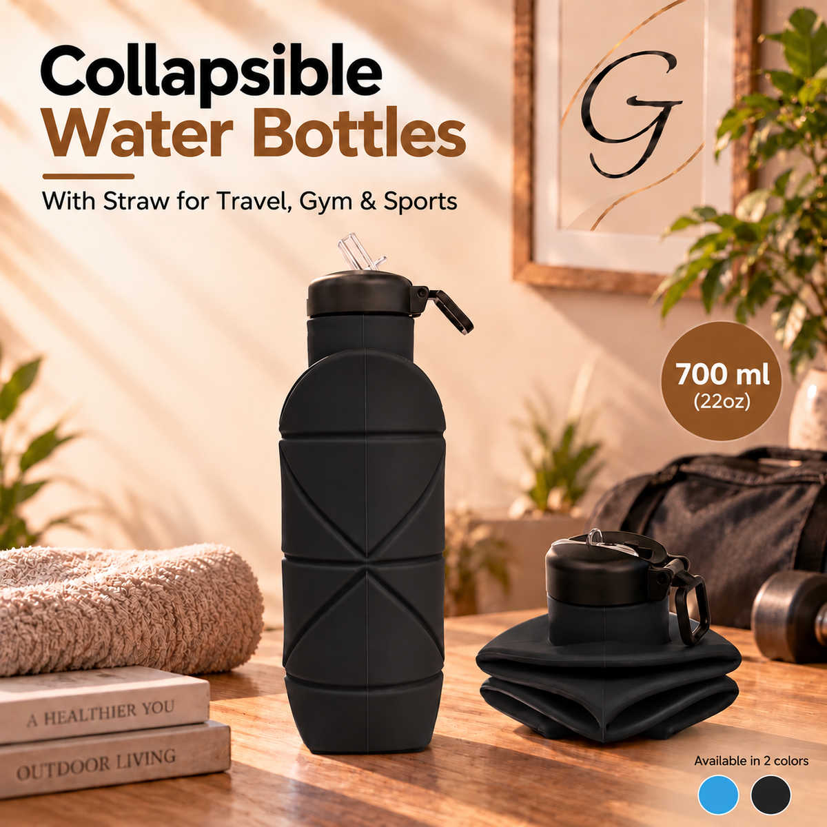 Collapsible Silicone Water Bottle - BPA Free
