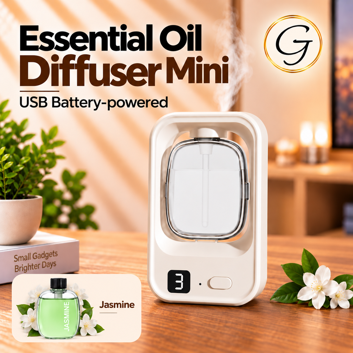 Essential Oil Diffuser Mini USB Battery-powered
