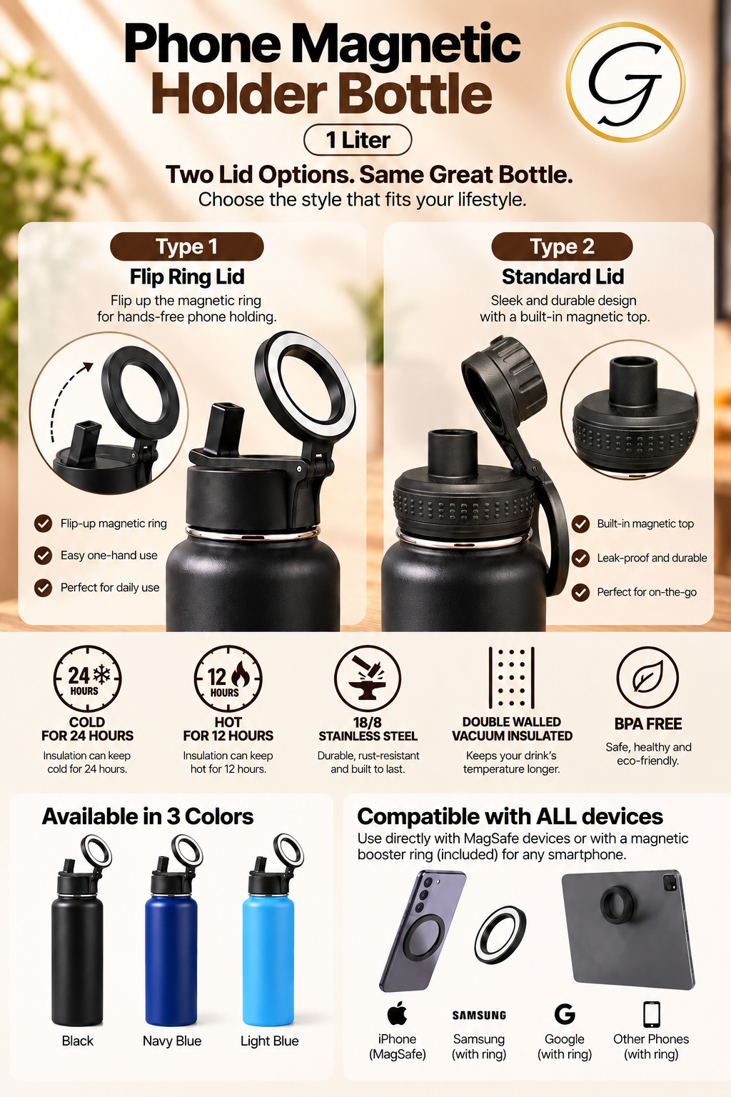 Phone Magnetic Holder Bottle