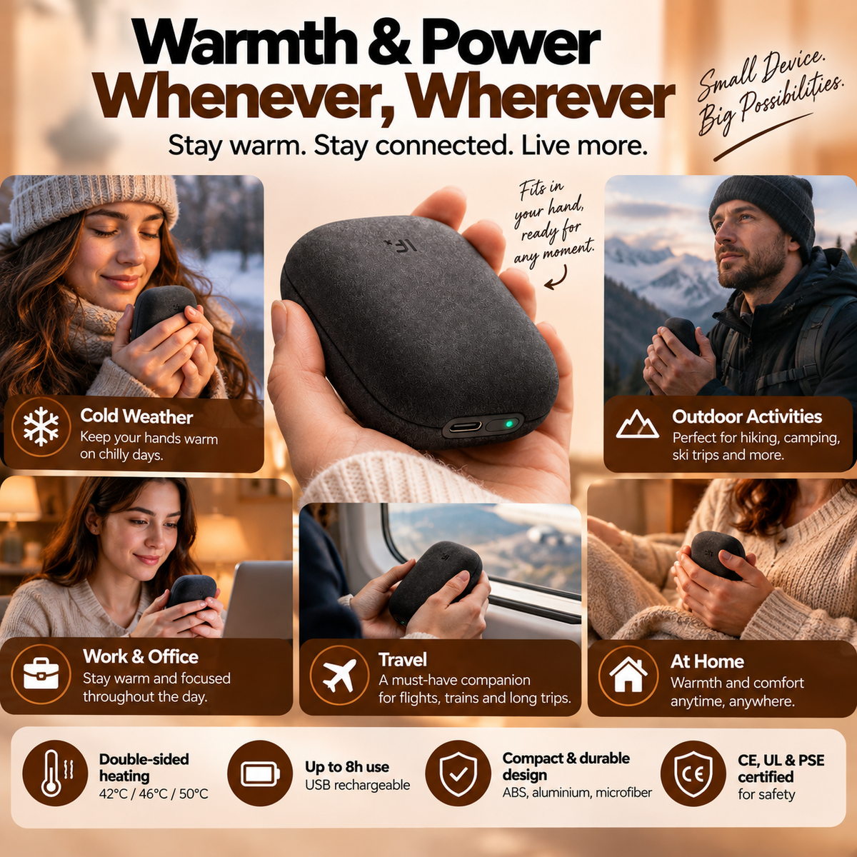 Mini Hand Warmer + Power Bank