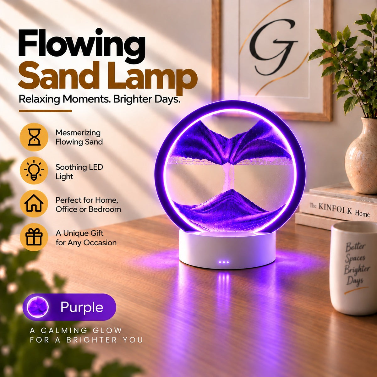 Flowing Sand Hourglass Lamp