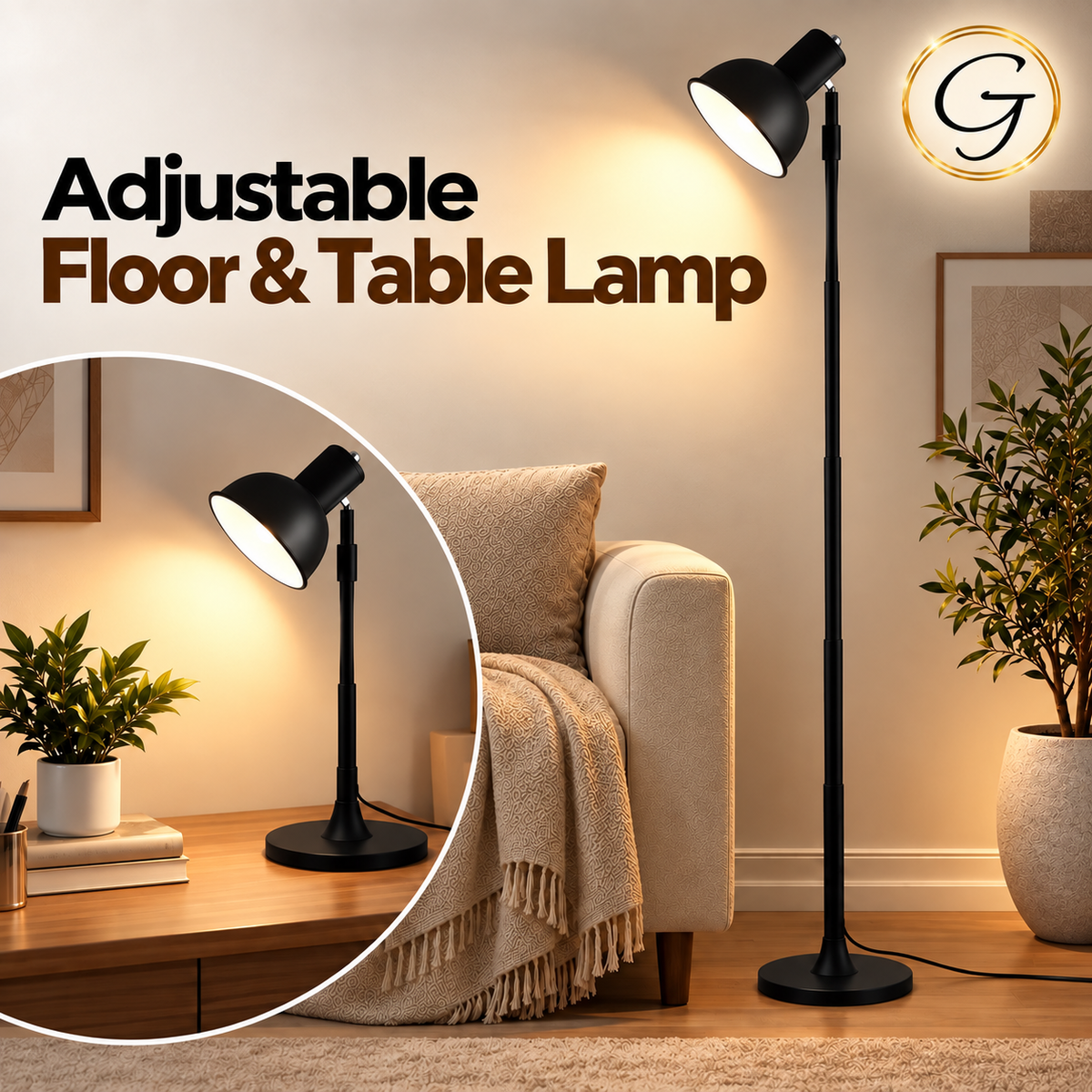 Adjustable Floor & Table Lamp