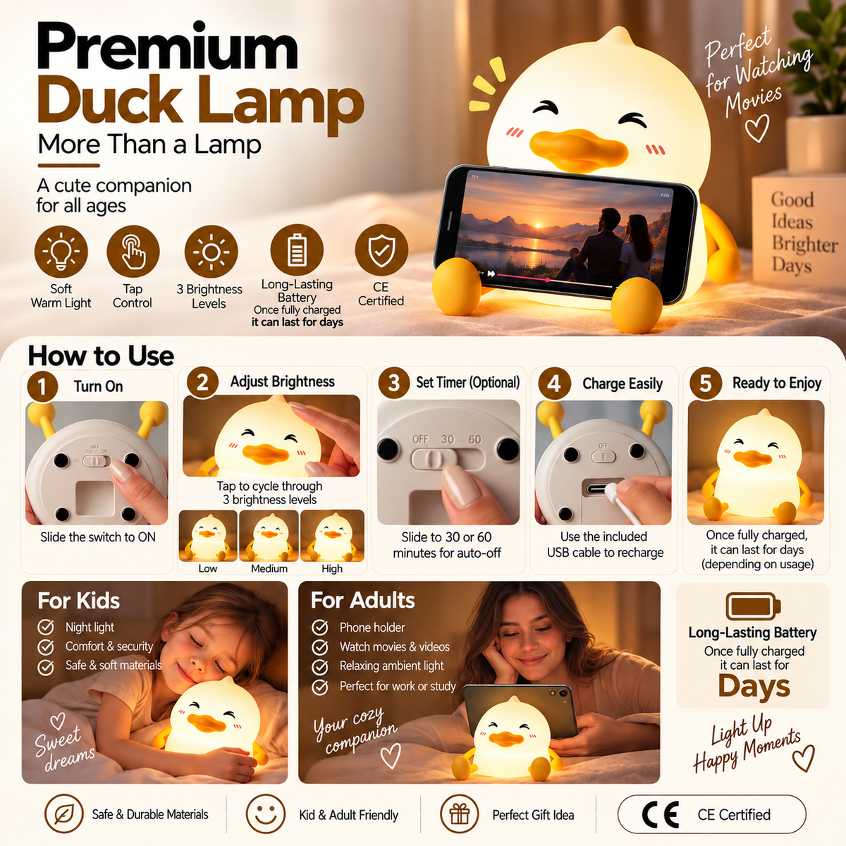 Premium Duck Lamp - CE Certified