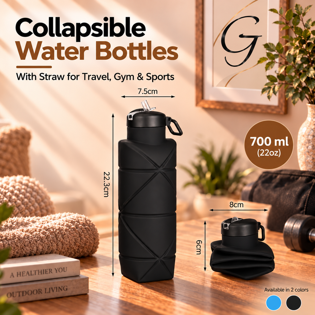 Collapsible Silicone Water Bottle - BPA Free
