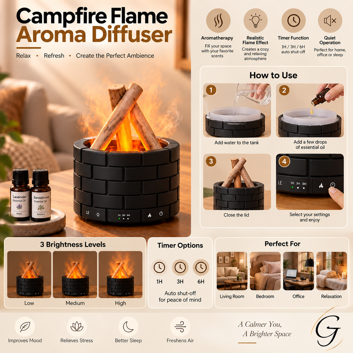 Campfire Flame Aroma Diffuser