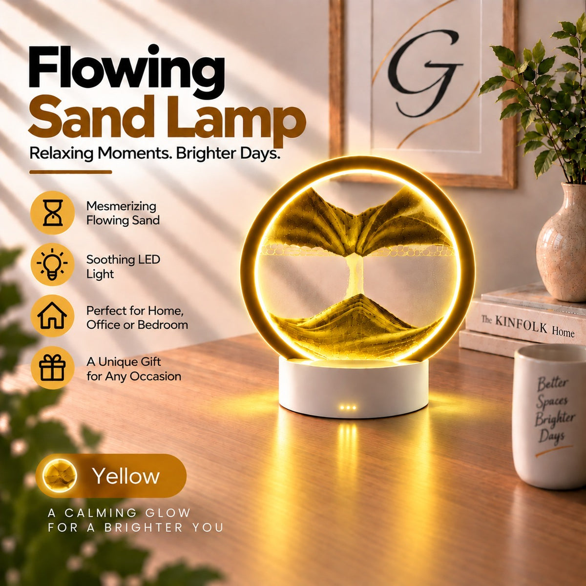 Flowing Sand Hourglass Lamp