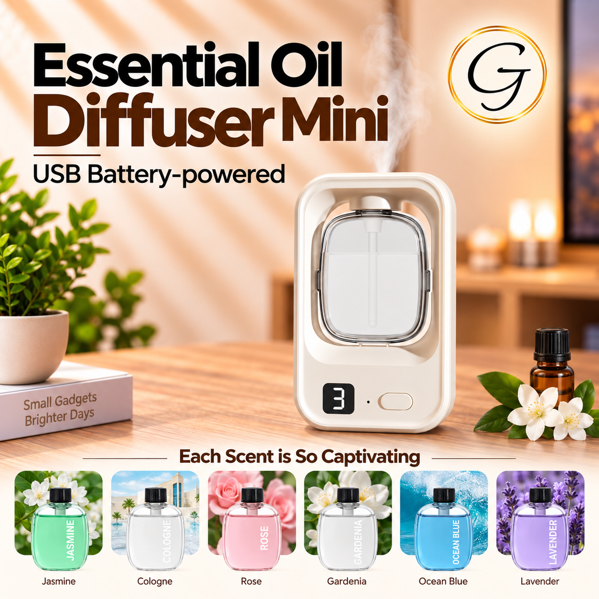 Essential Oil Diffuser Mini USB Battery-powered