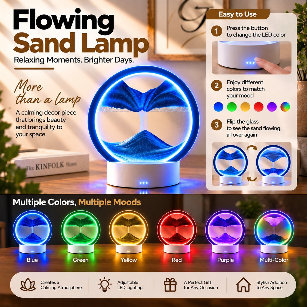 Flowing Sand Hourglass Lamp
