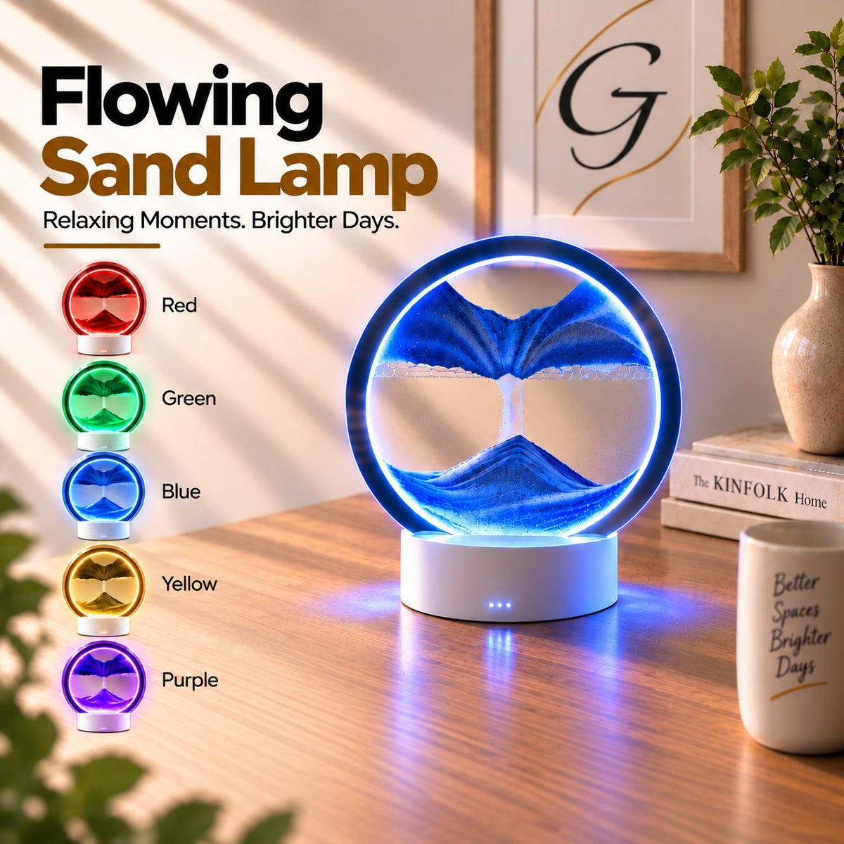Flowing Sand Hourglass Lamp