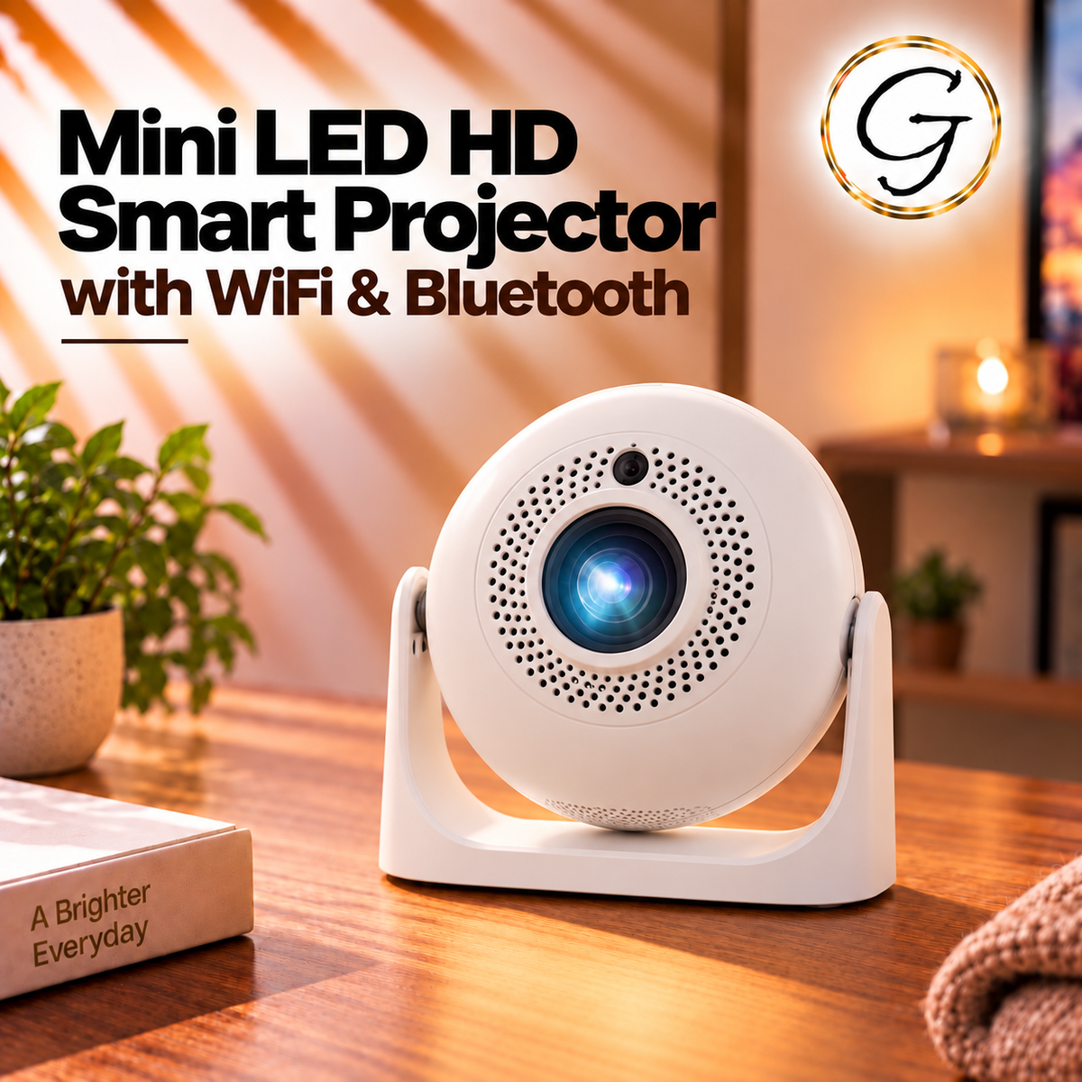 Mini LED HD Smart Projector with Wifi & Bluetooth