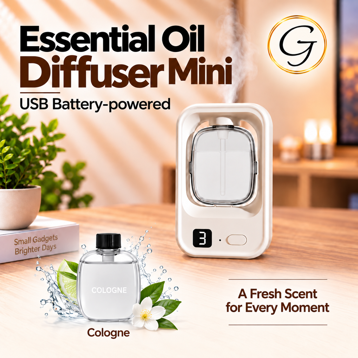 Essential Oil Diffuser Mini USB Battery-powered