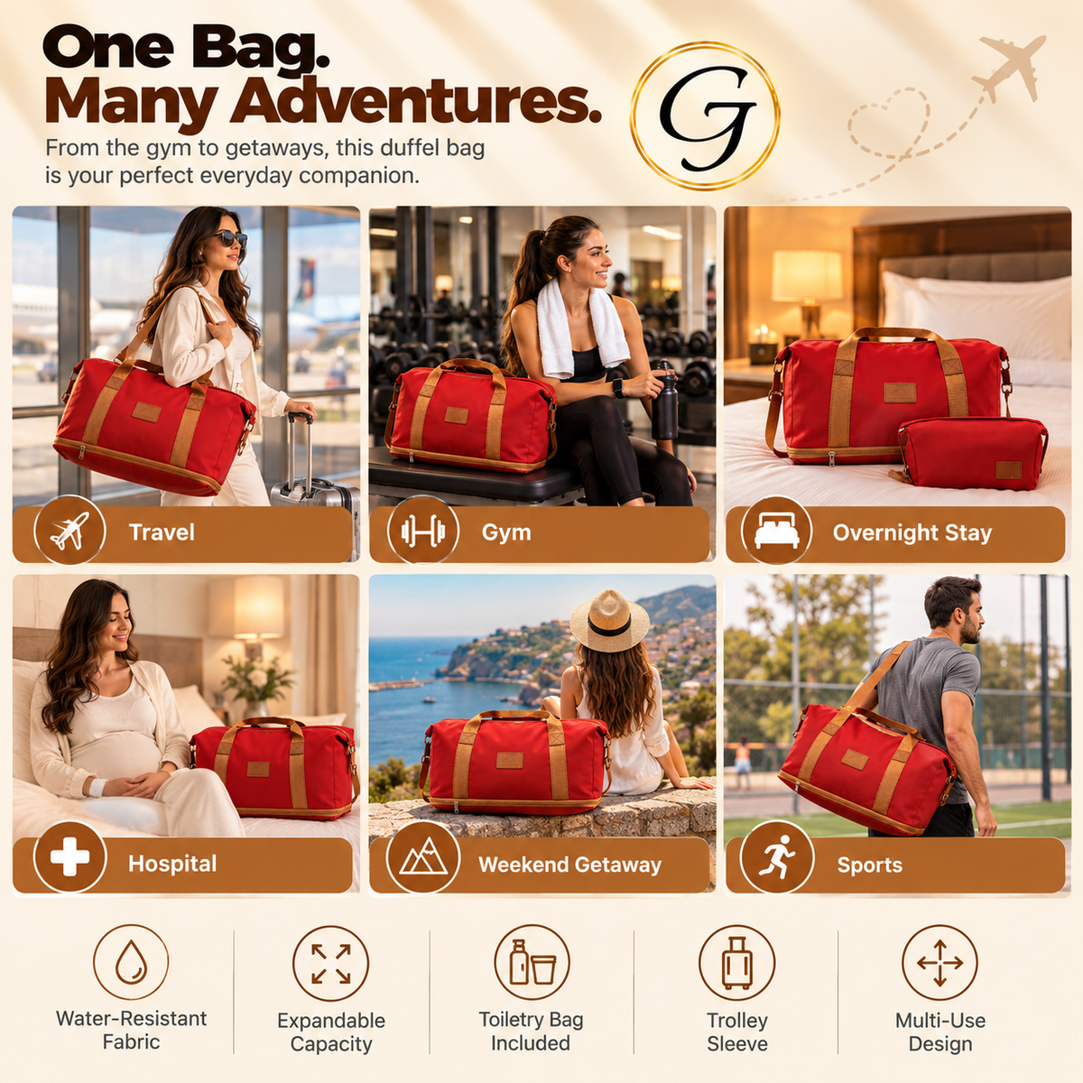 Duffel Expandable Bag -  Large