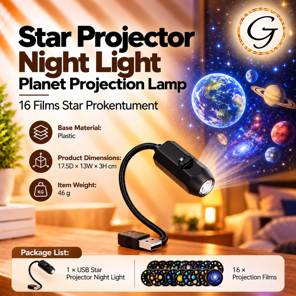 Star Projector, Night Light Planet Projection Lamp, 16 Films Star Projector Light
