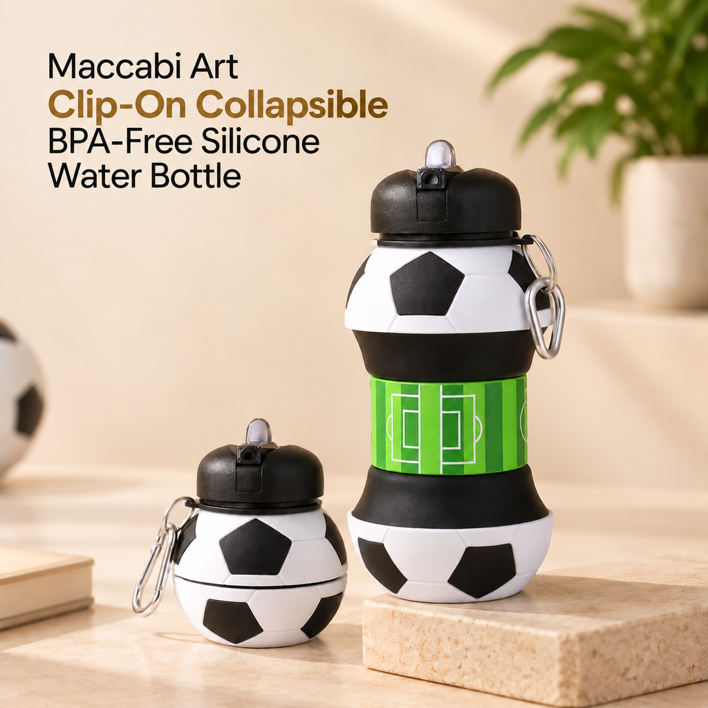 Maccabi Art Clip-On Collapsible BPA-Free Silicone Water Bottle