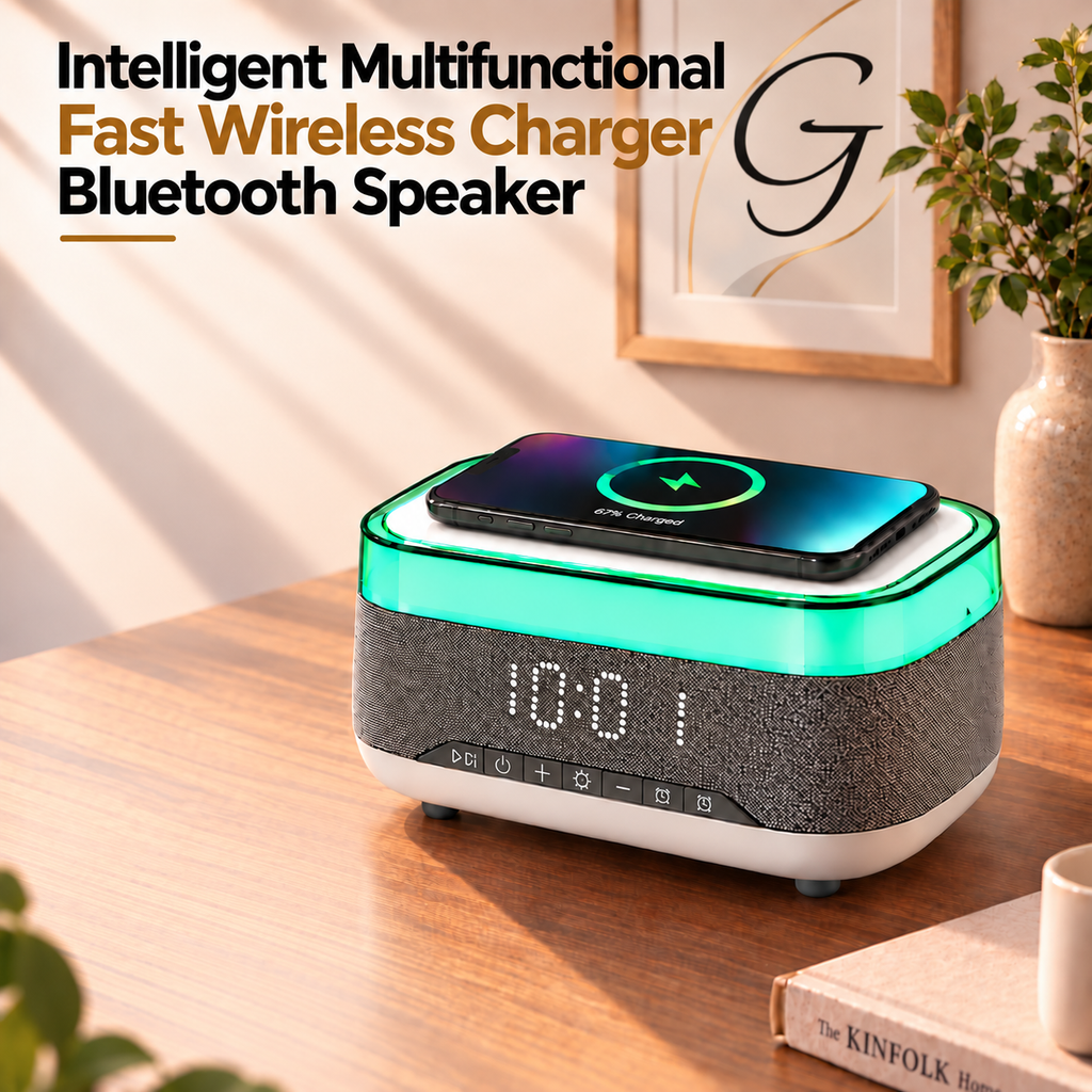 Intelligent Multifunctional Fast Wireless Charger Bluetooth Speaker