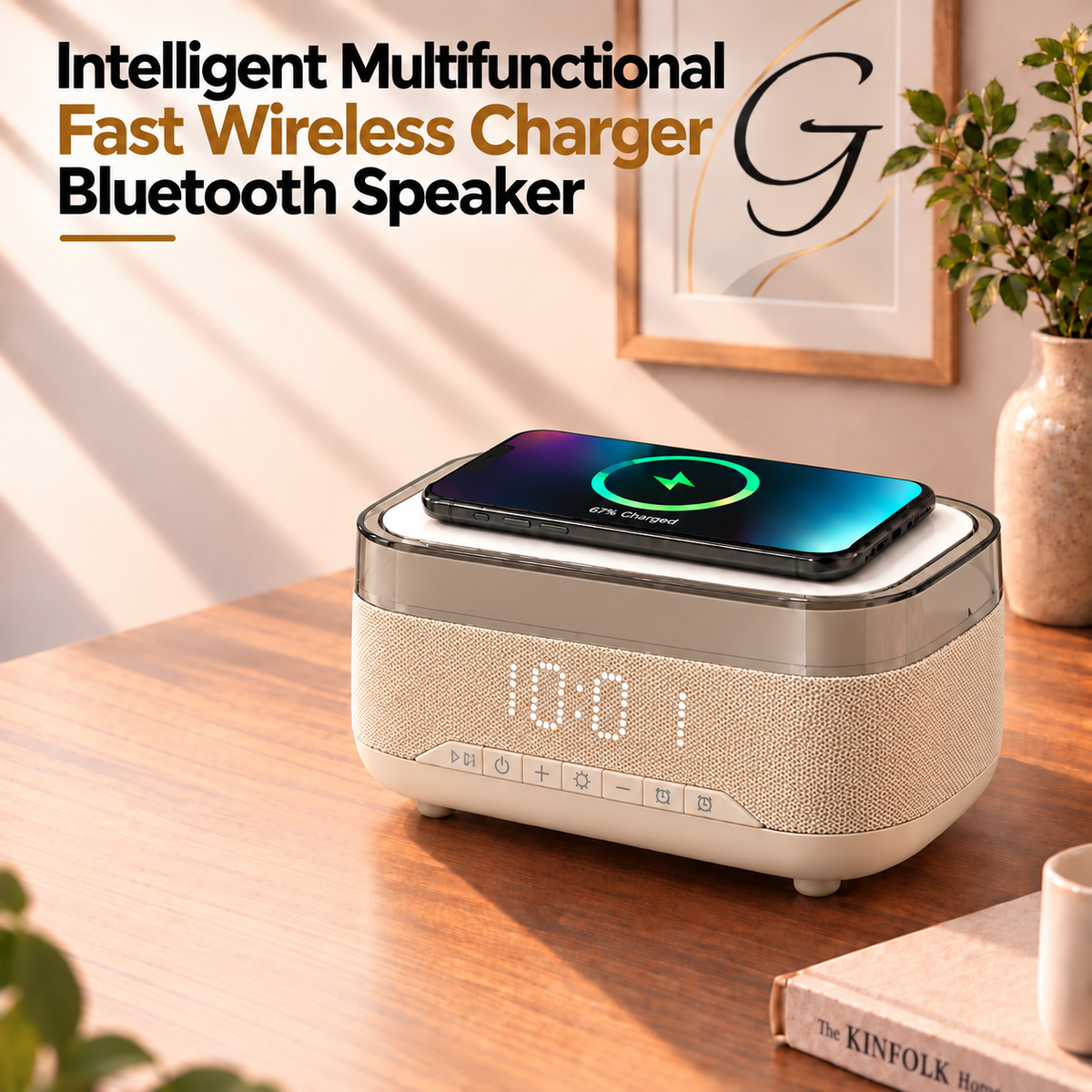 Intelligent Multifunctional Fast Wireless Charger Bluetooth Speaker