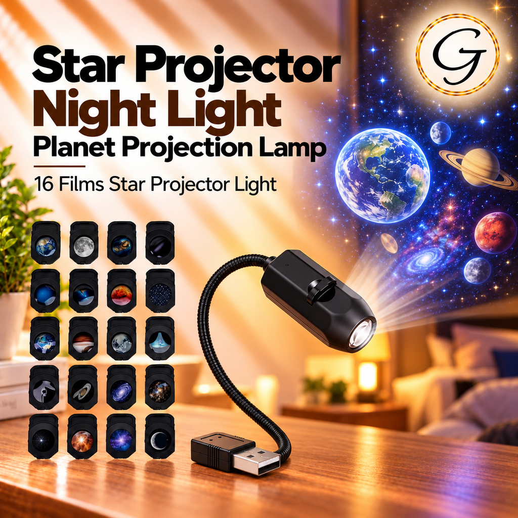 Star Projector, Night Light Planet Projection Lamp, 16 Films Star Projector Light