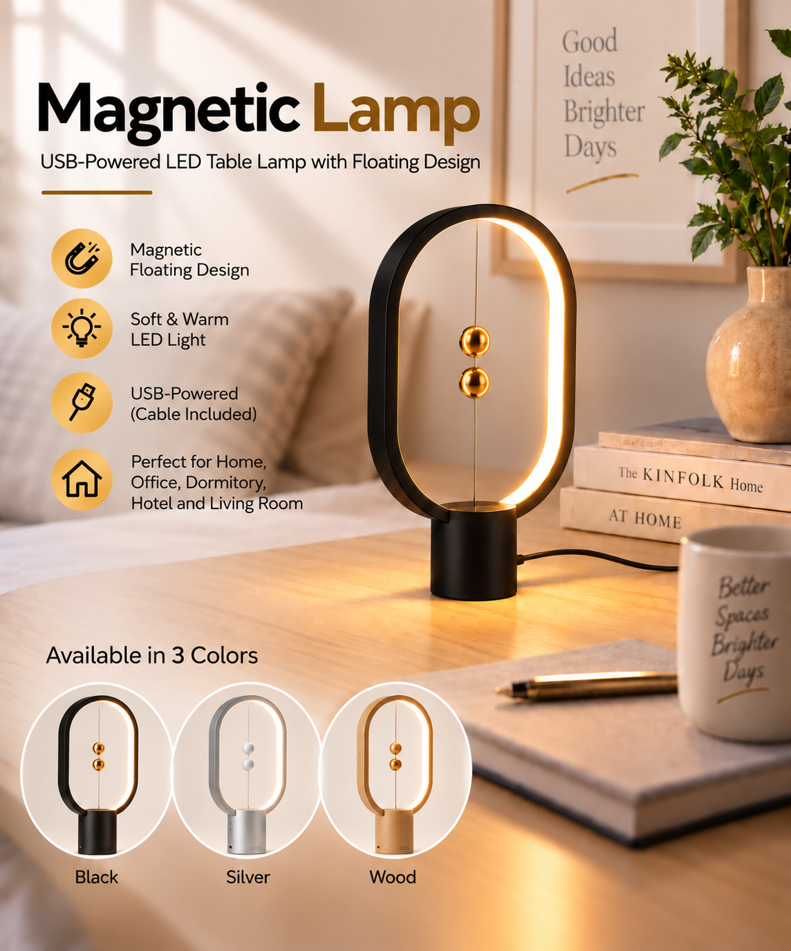 Magnetic LED Table Lamp