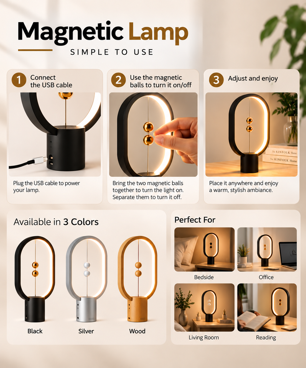 Magnetic LED Table Lamp