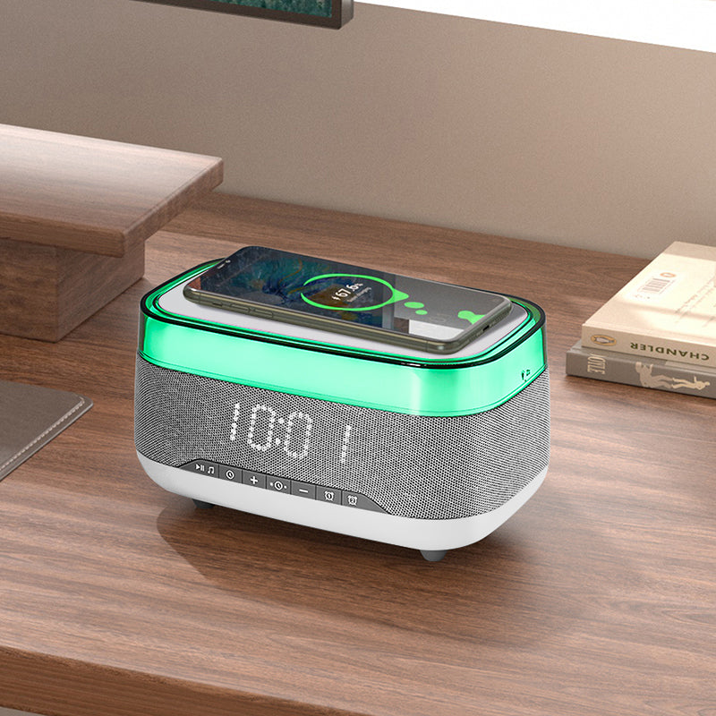 BlueTooth Speaker with Wireless Charger and Alarm Clock