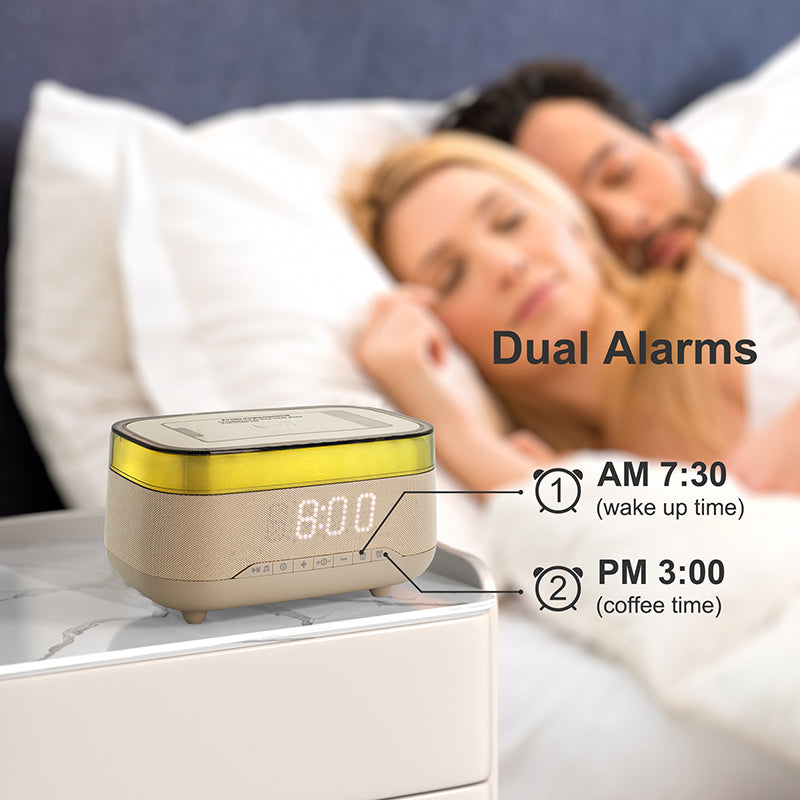 BlueTooth Speaker with Wireless Charger and Alarm Clock