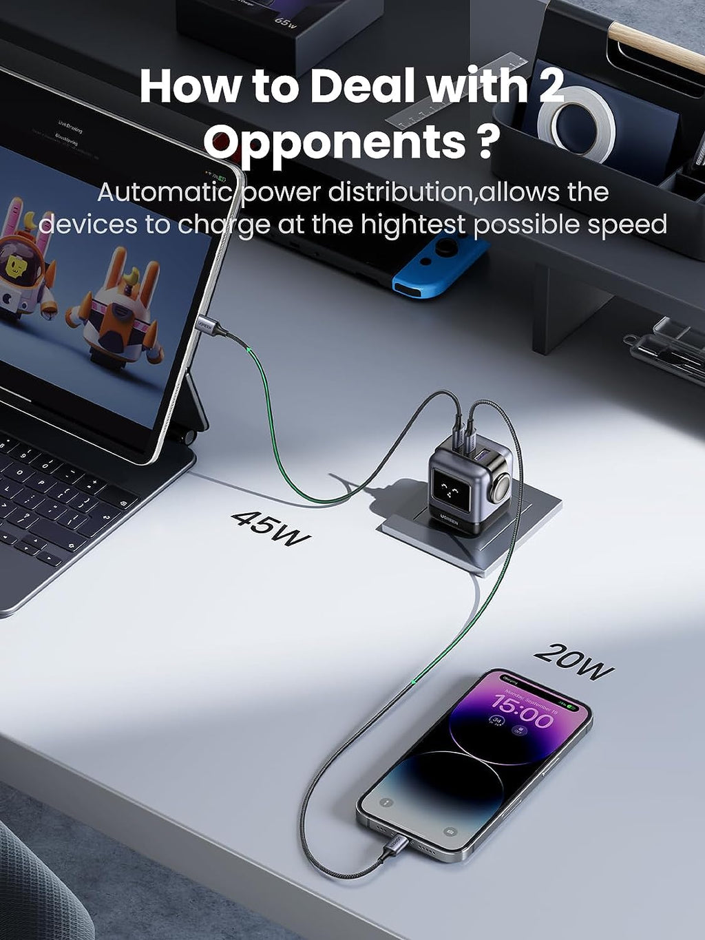 UGREEN RG 65W 3 Ports USB C Charger