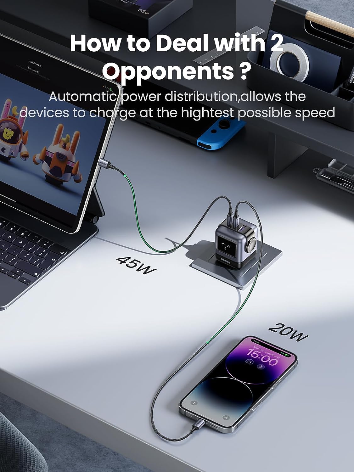 UGREEN RG 65W 3 Ports USB C Charger