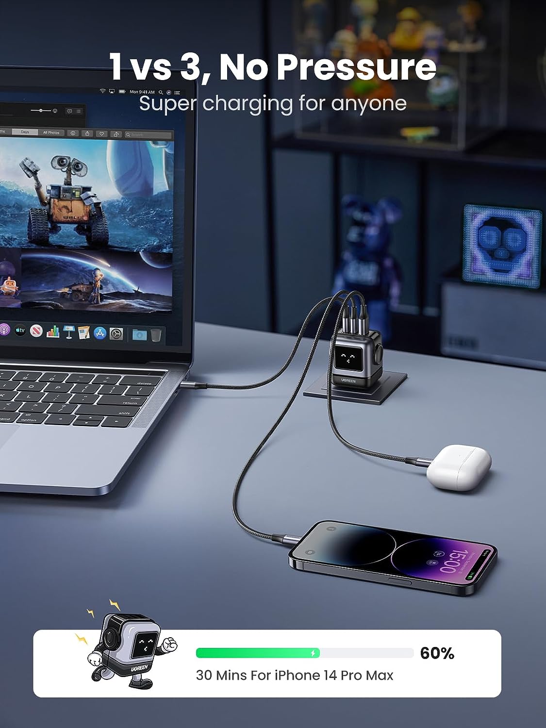 UGREEN RG 65W 3 Ports USB C Charger